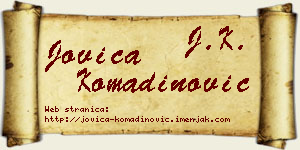 Jovica Komadinović vizit kartica